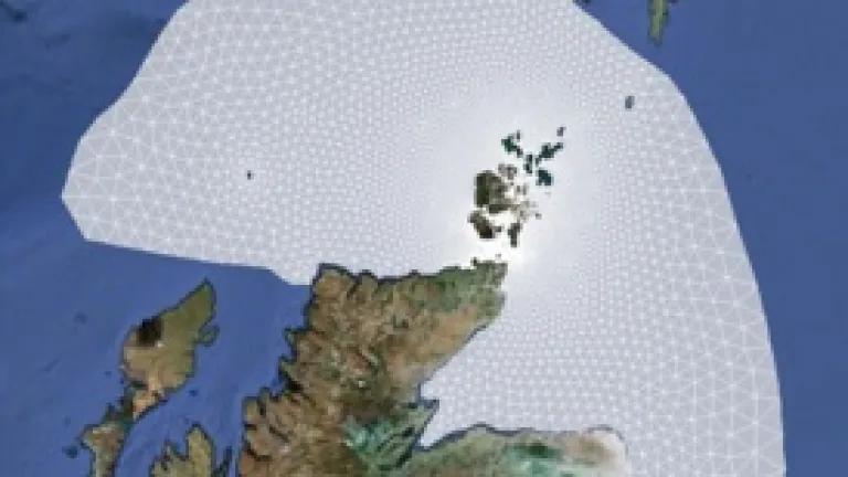 Mesh used for numerical simulation of the tidal stream power resource of the Pentland Firth